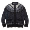 Wholesale Jacquard Knit Cardigan Black Knits