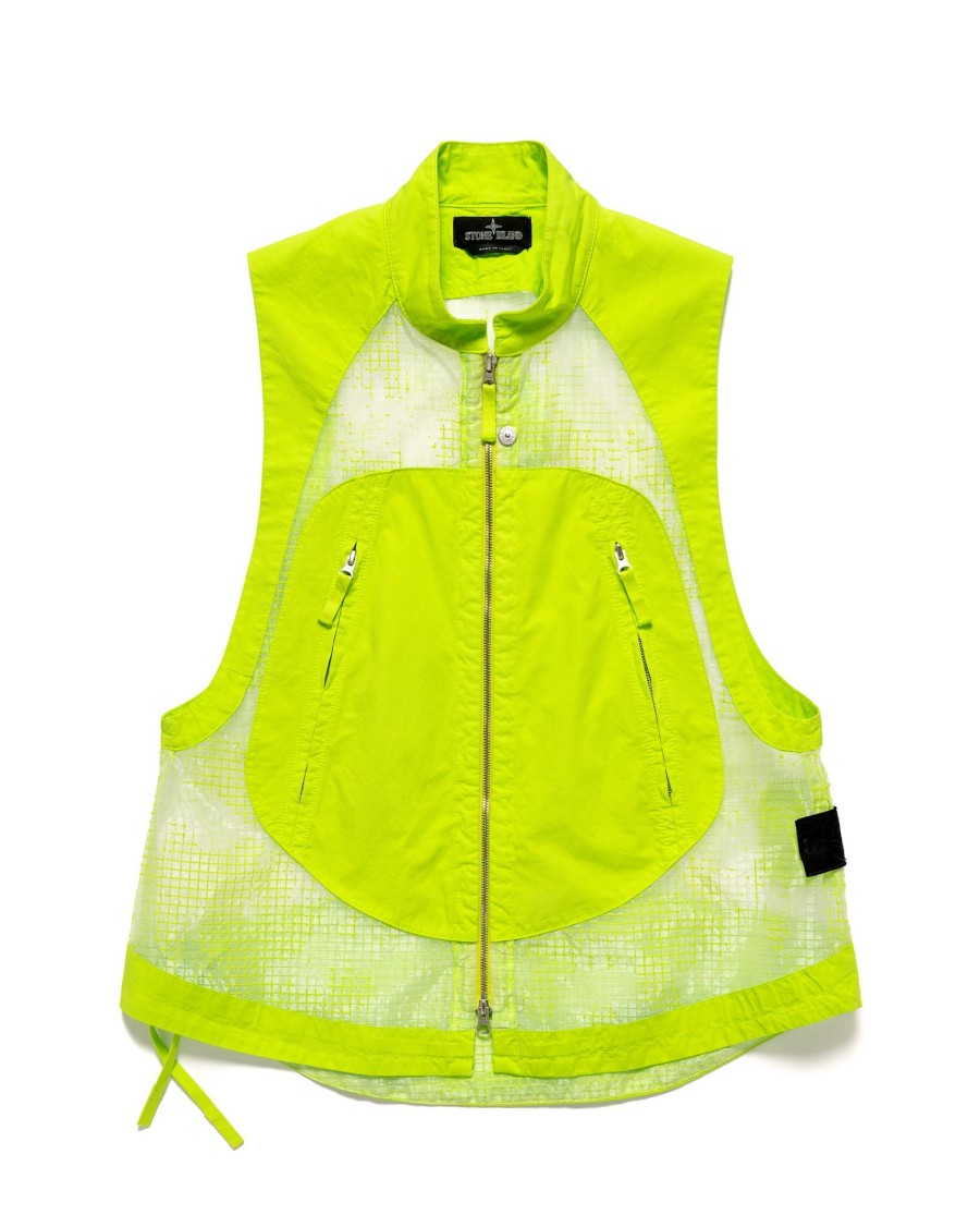 Best Distorted Ripstop Organza-Tc Vest Pistachio Outerwear