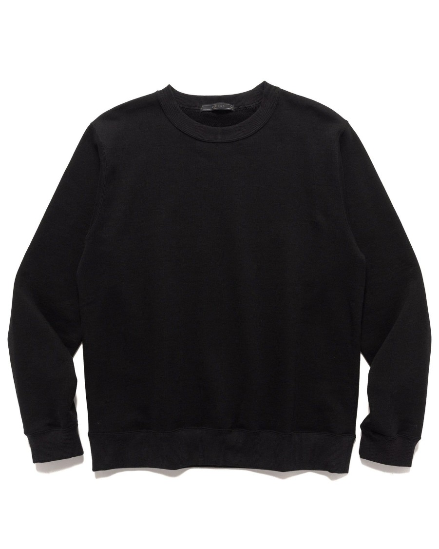 Hot Cotton Silk French Terry Crewneck Sweat Black Sweaters