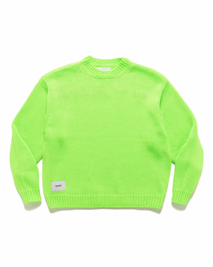 Hot Crew Neck 01/Sweater/Poly. Green Knits