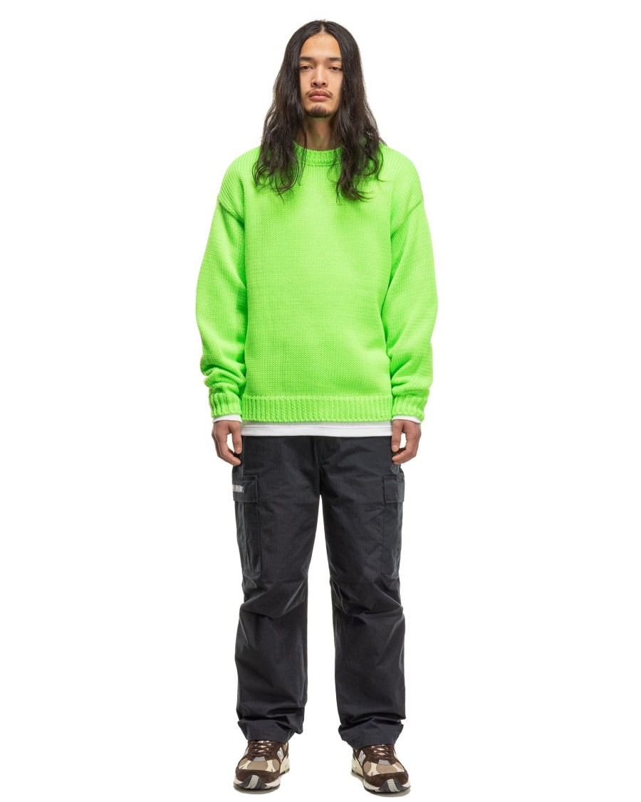 Hot Crew Neck 01/Sweater/Poly. Green Knits