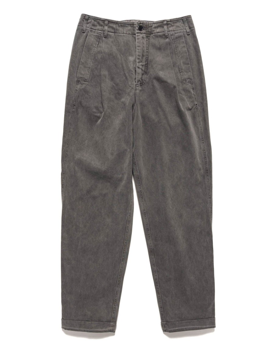 Clearance Overdye Cotton Casual Pants Charcoal Bottoms