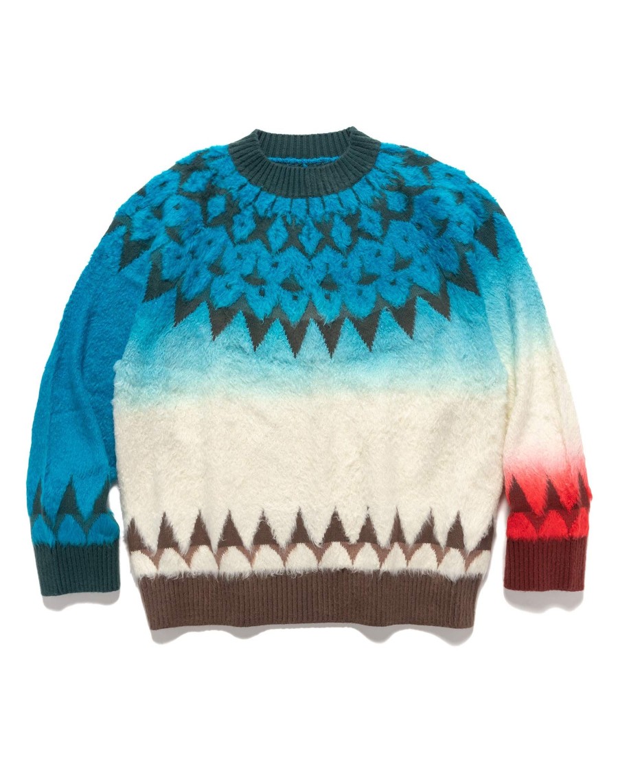 New Jacquard Knit Pullover Blue Knits