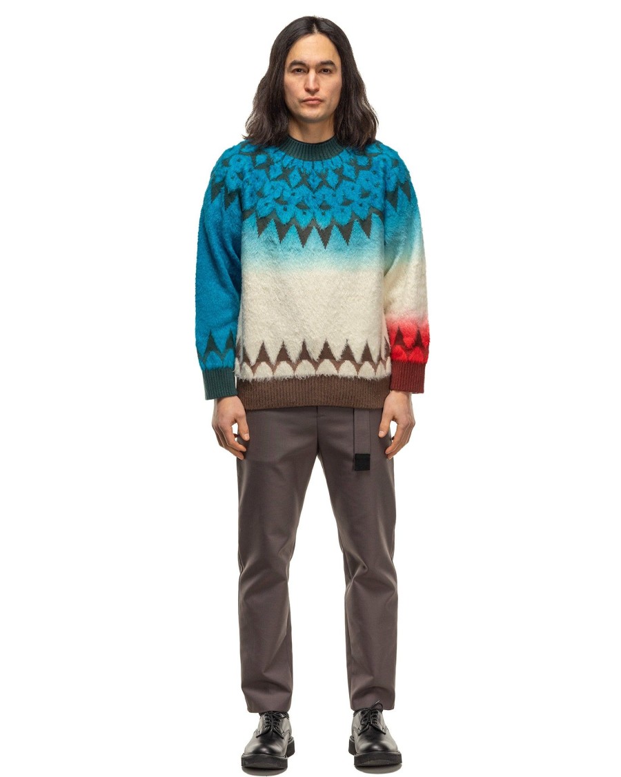 New Jacquard Knit Pullover Blue Knits