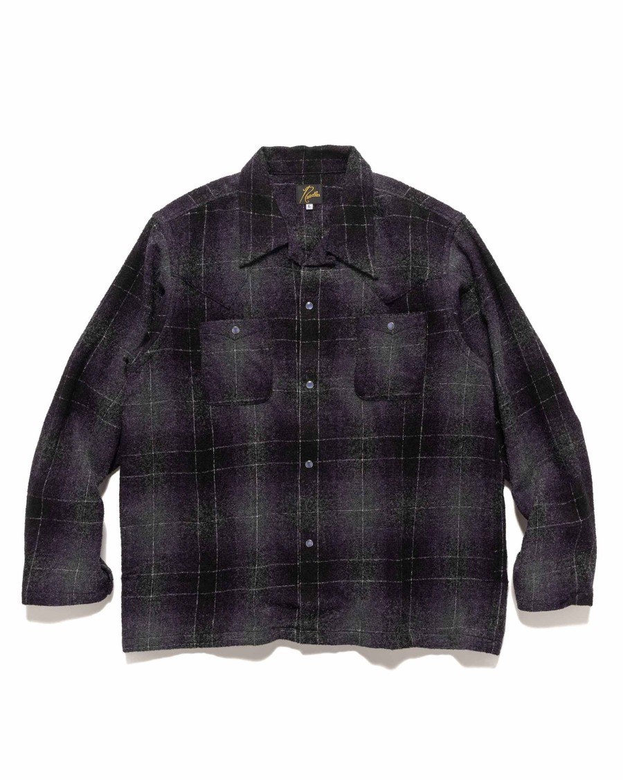 Hot Cowboy One-Up Shirt-W/N/Pe Ombre Plaid Purple Shirts