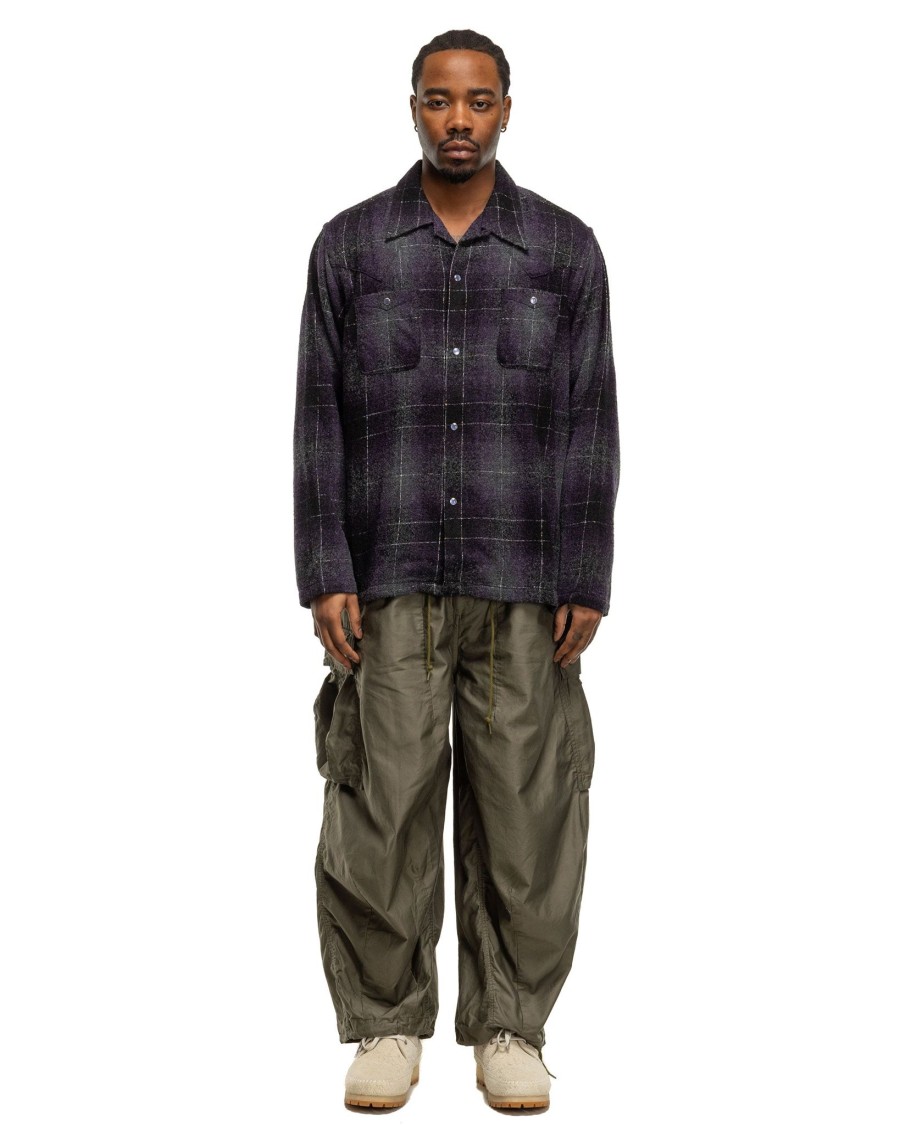 Hot Cowboy One-Up Shirt-W/N/Pe Ombre Plaid Purple Shirts