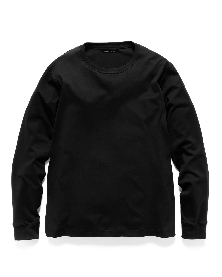 Hot Prime Standard Fit T-Shirt L/S-Suvin Cotton Jersey Black T-Shirts