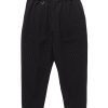 Hot High Gauge Wave Stripe Cropped Tapered Easy Pants Black Bottoms