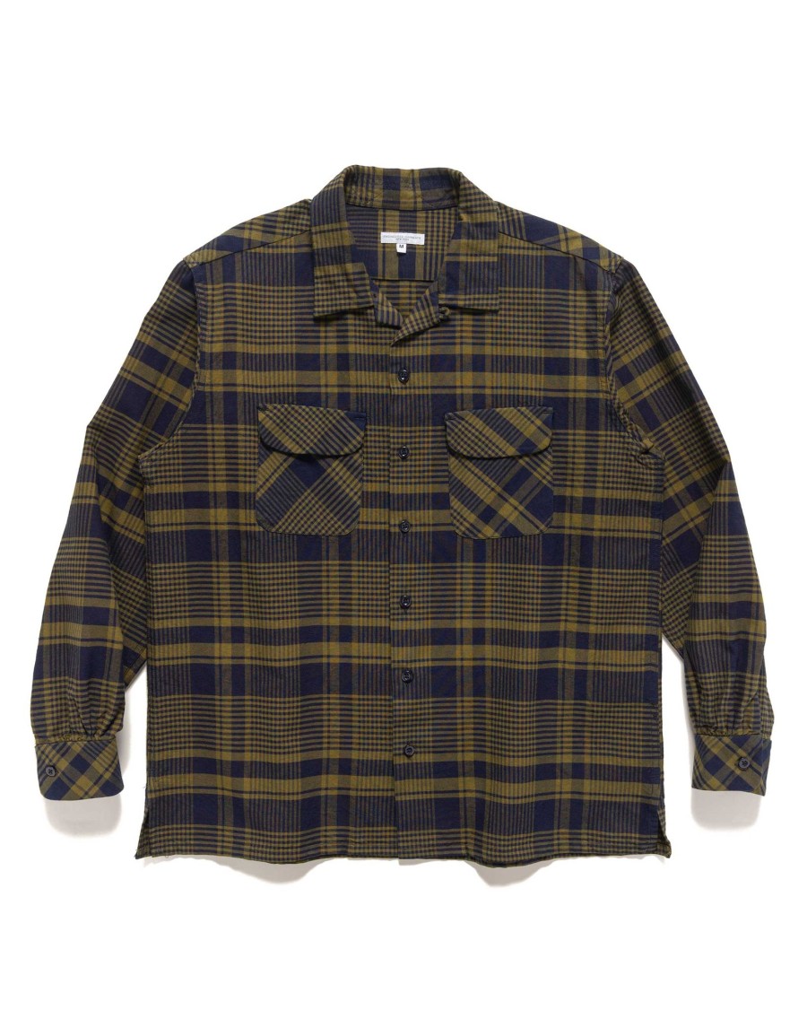 Hot Classic Shirt Cotton Plaid Navy/Olive Shirts