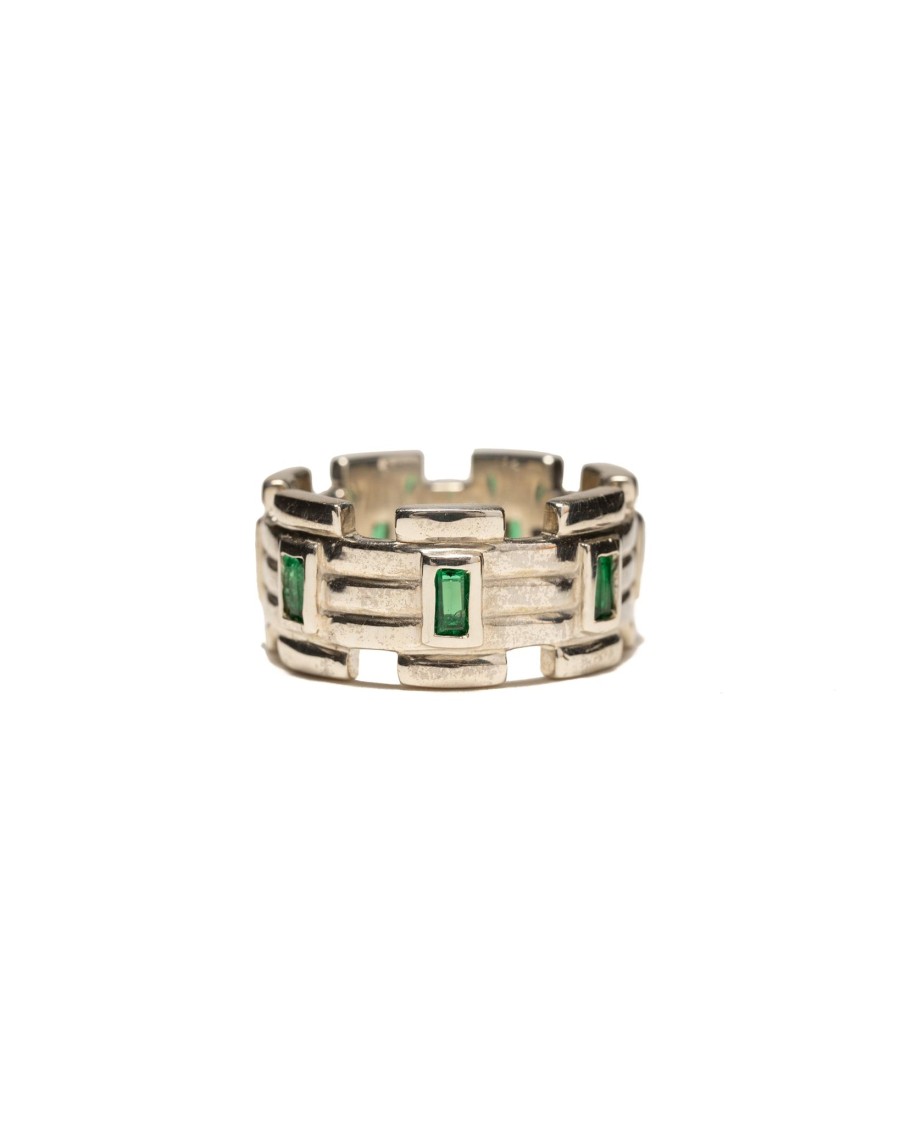 Online Lui Link Stone Ring Silver 925/Emerald Accessories