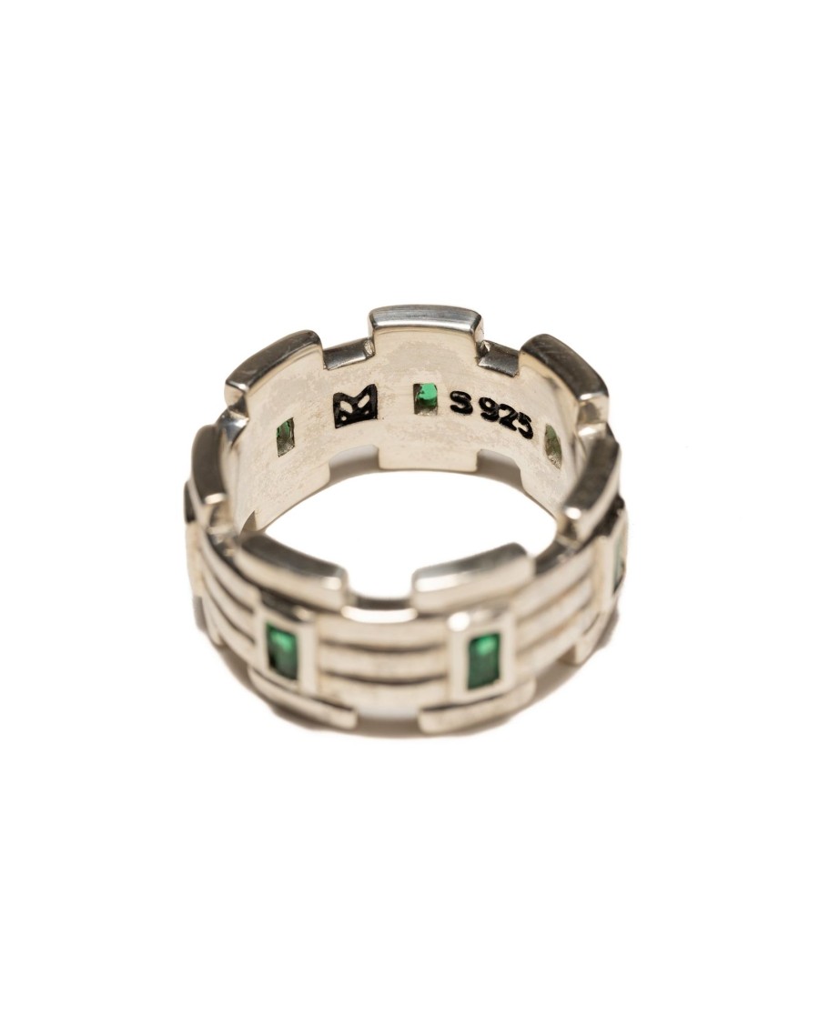 Online Lui Link Stone Ring Silver 925/Emerald Accessories