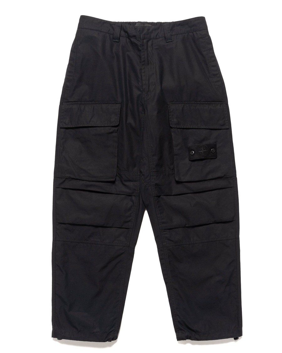 New Weatherproof Cotton Canvas Ghost Piece Loose Fit Cargo Pants Black Bottoms