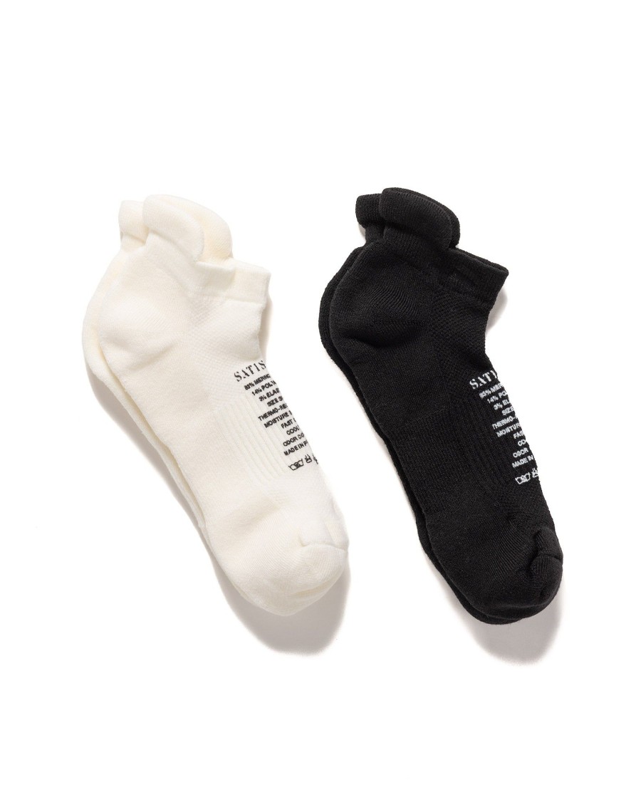 Clearance Merino Low Socks White & Black Accessories