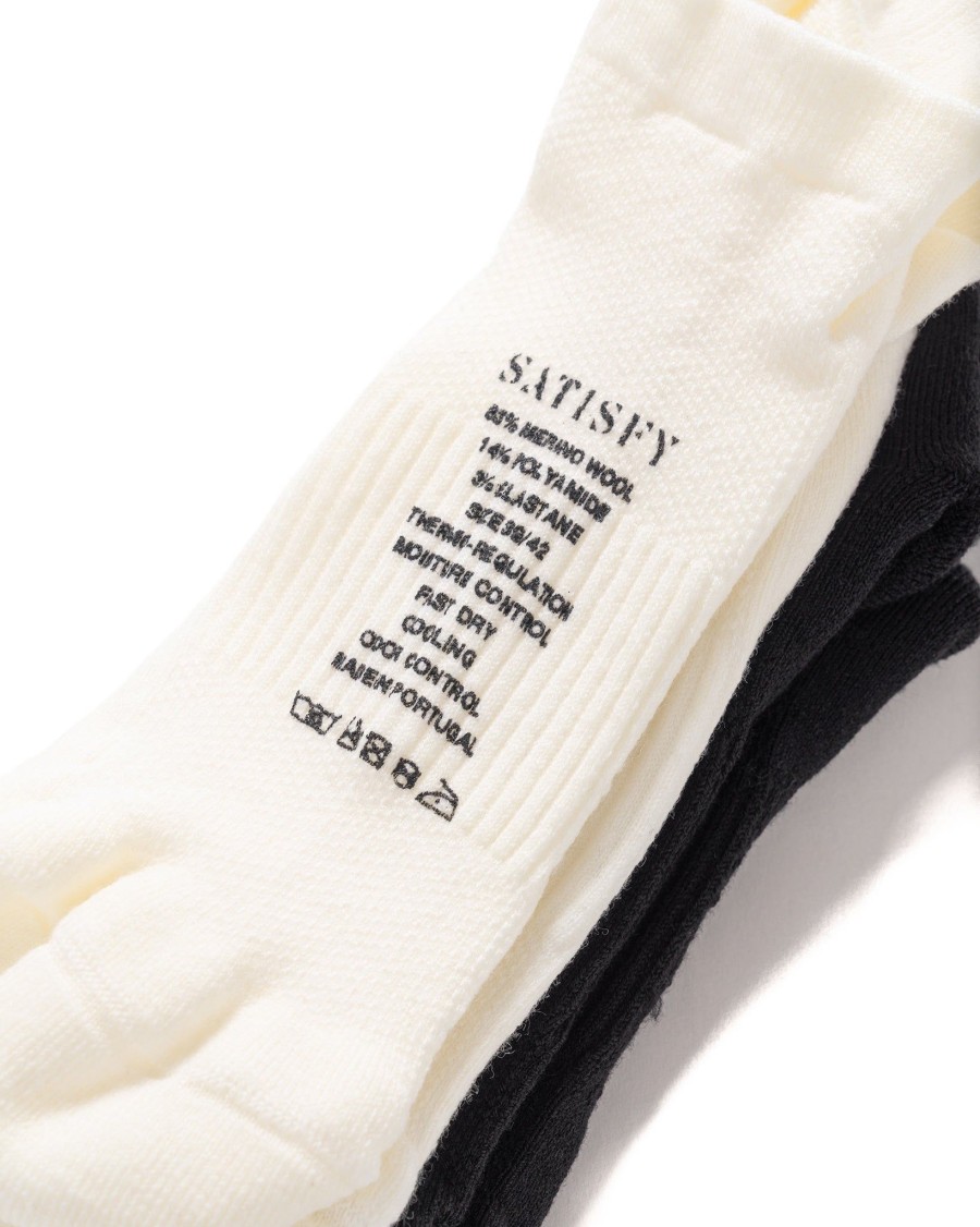 Clearance Merino Low Socks White & Black Accessories