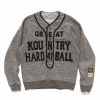 Online Top Jersey Baseball Henley Swt (Great Kountry) Charcoal Sweaters