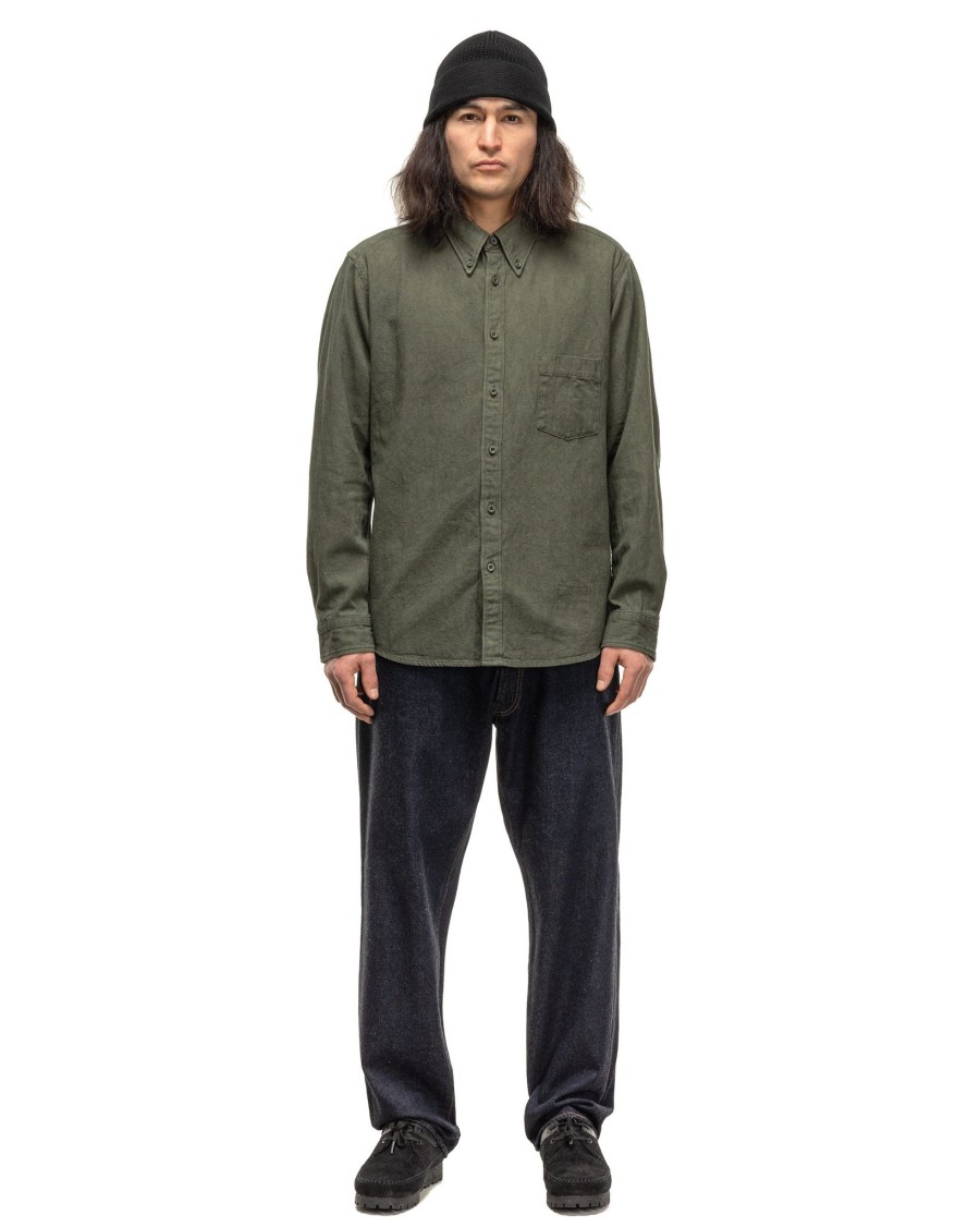 Hot Dweller L/S B.D. Shirt C/L Oxford Olive Shirts