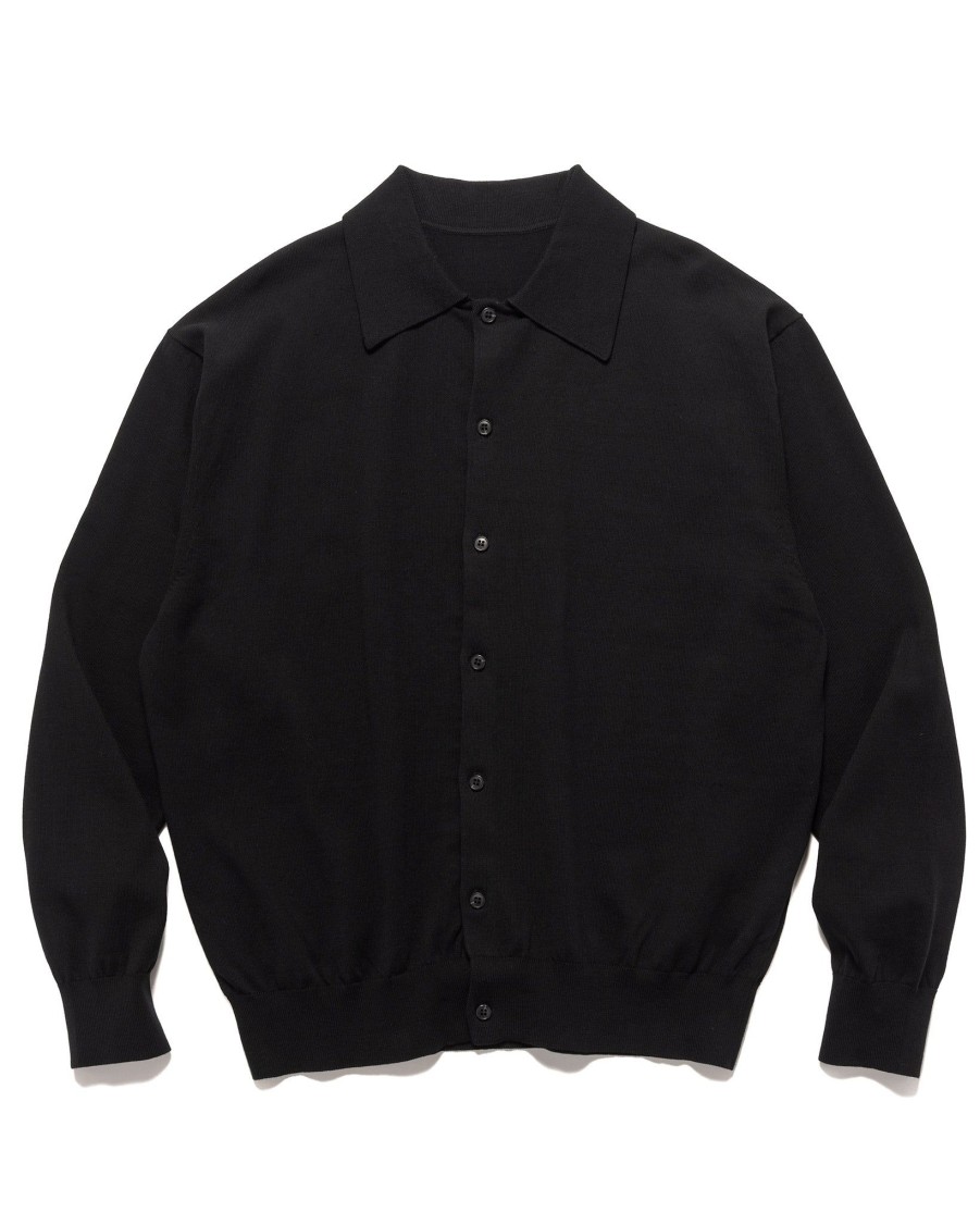 Best Knit Polo Cardigan Black Knits