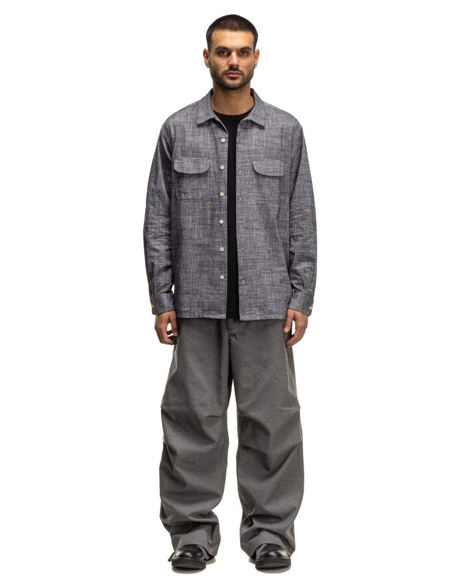 Online Over Pant Pc Hopsack Grey Bottoms