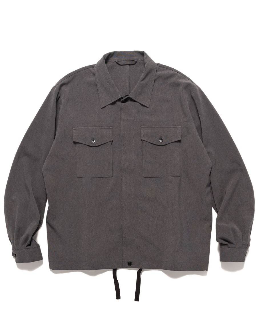 New Hem Code Shirt Jacket Charcoal Grey Outerwear