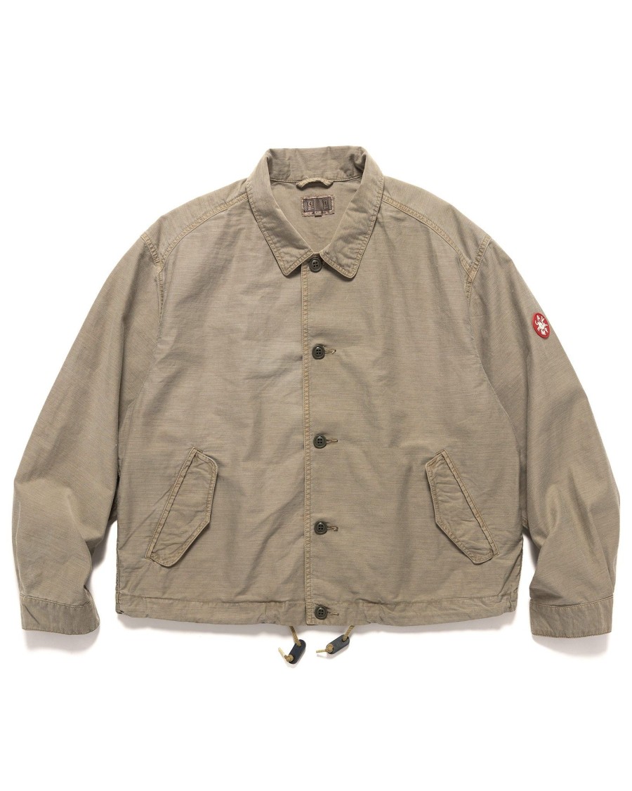 Clearance Overdye Light Cotton Button Jacket Khaki Outerwear