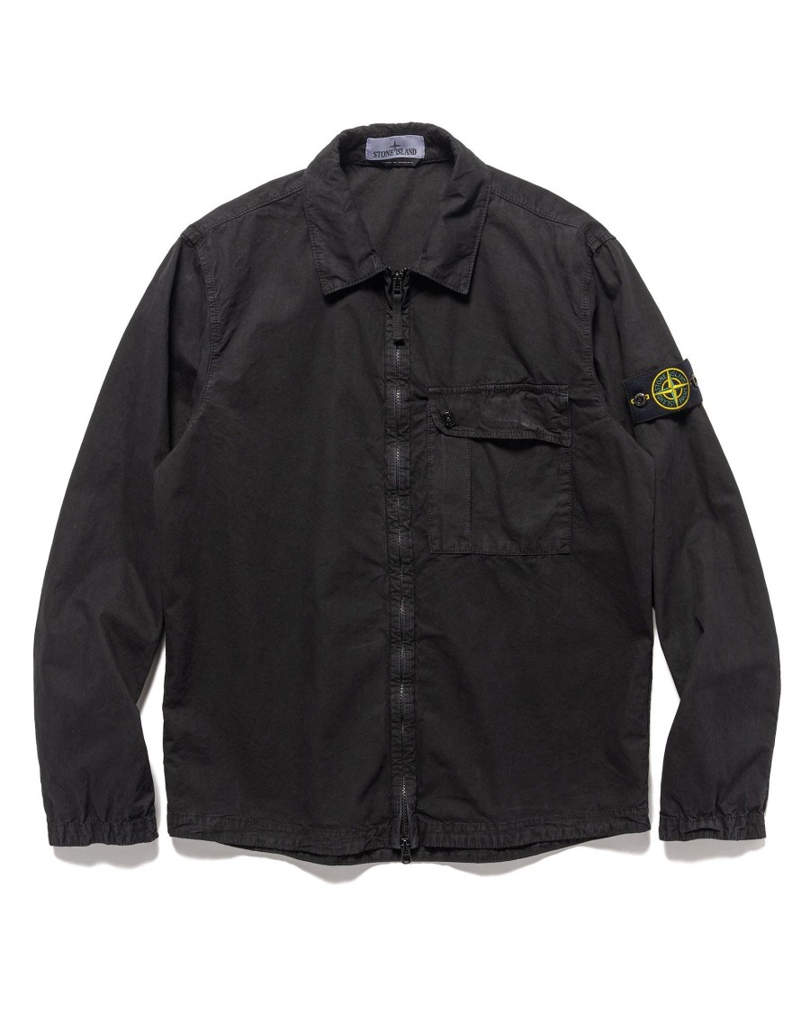 Clearance Old' Treatment Regular Fit Overshirt Black Outerwear