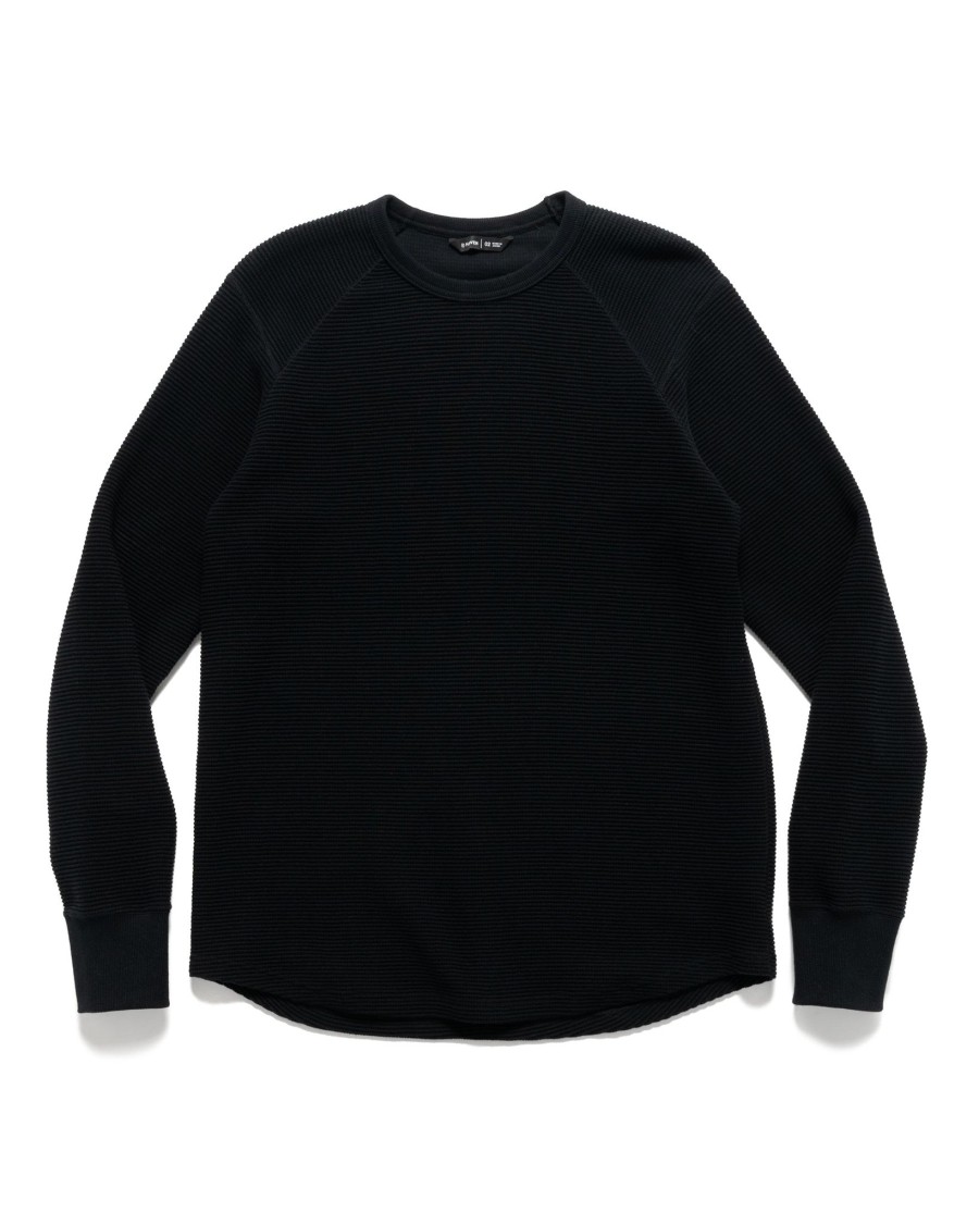 Best Base Crewneck-Flatback Thermal Cotton Black Sweaters