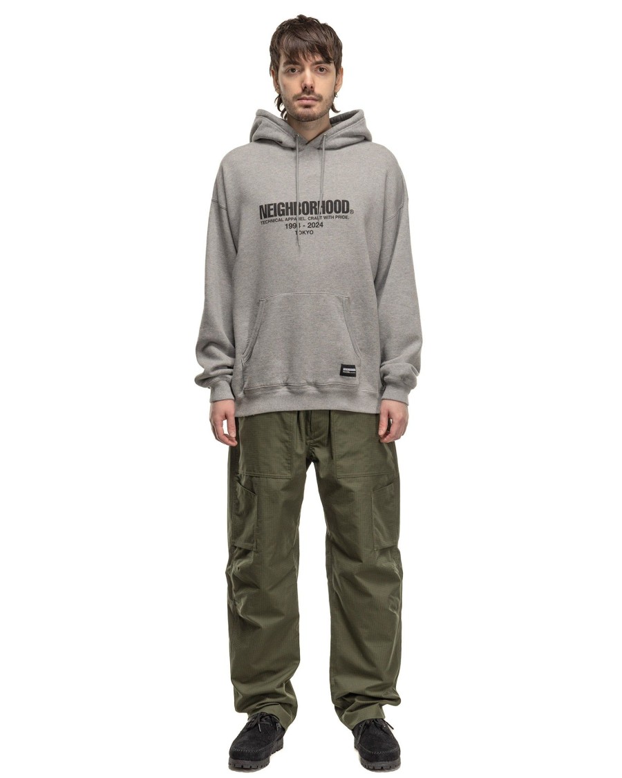 Online Classic Sweat Parka Ls Grey Sweaters