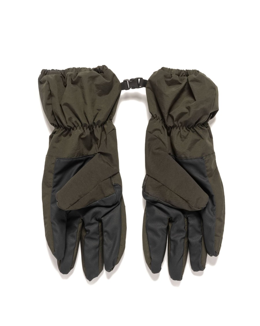 Clearance Nylon Metal Gloves In Econyl Regenerated Nylon Olive Accessories