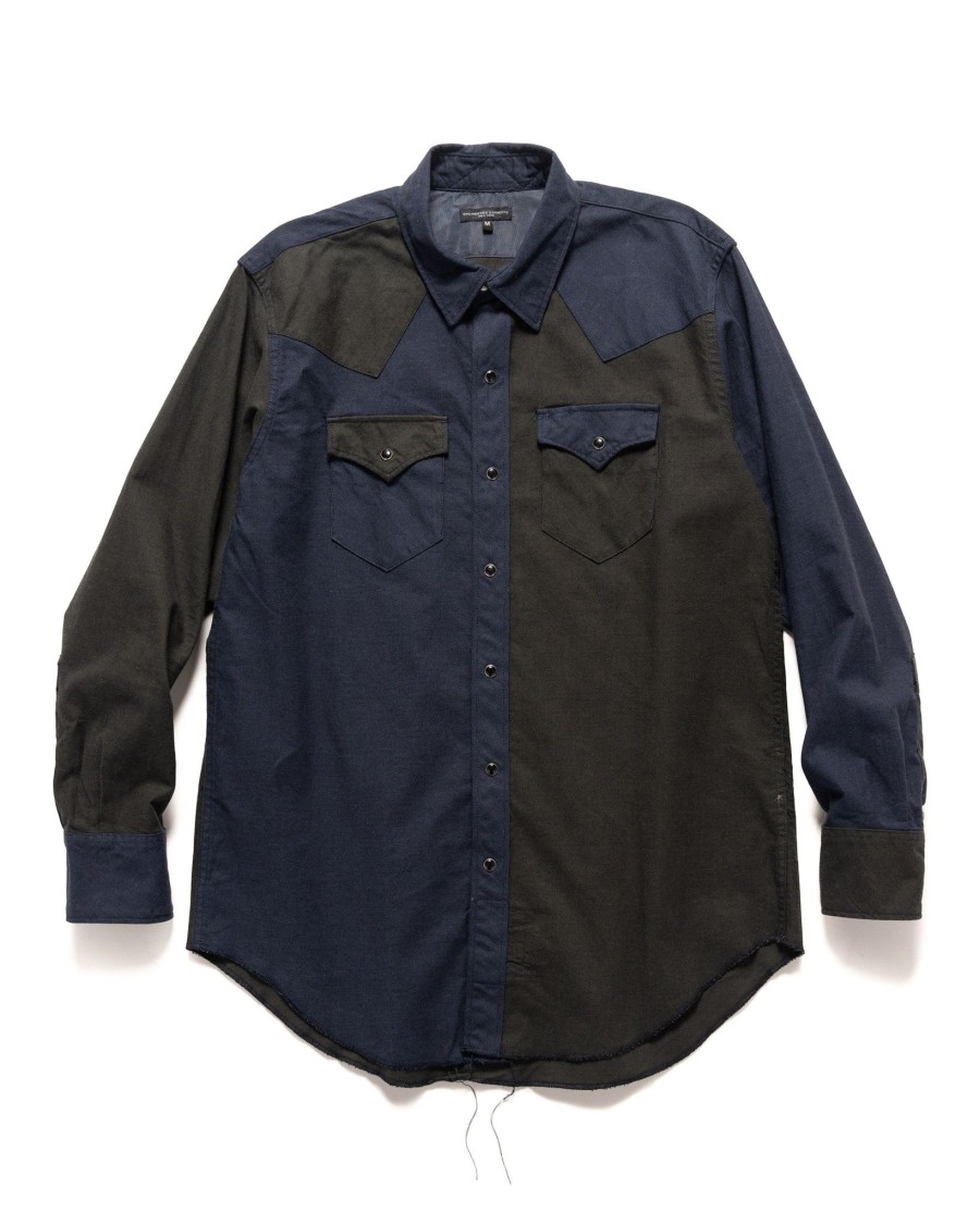 Clearance Combo Western Shirt Cotton Oxford Twill Navy Shirts