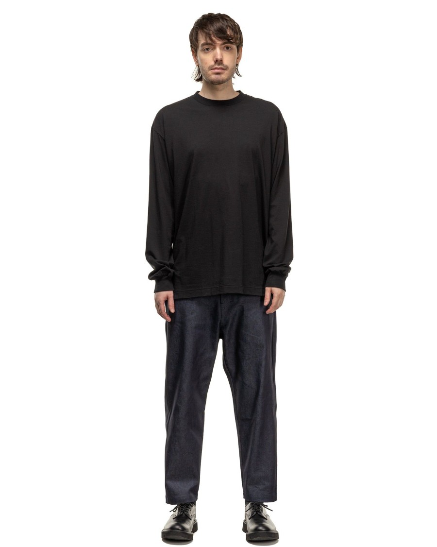 Online Cotton Silk L/S Baggy Tee Black T-Shirts