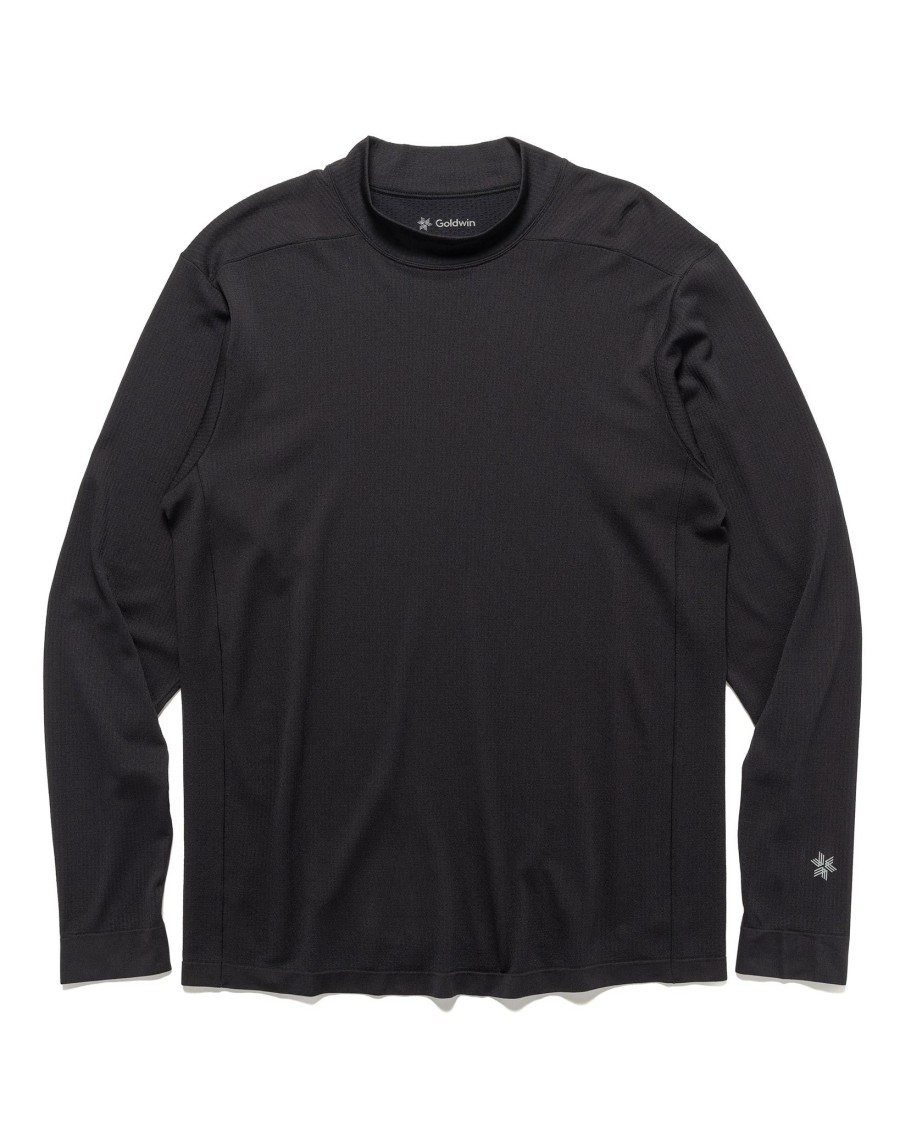 New Convexity Comfort Mock Neck L/S Shirt Black T-Shirts