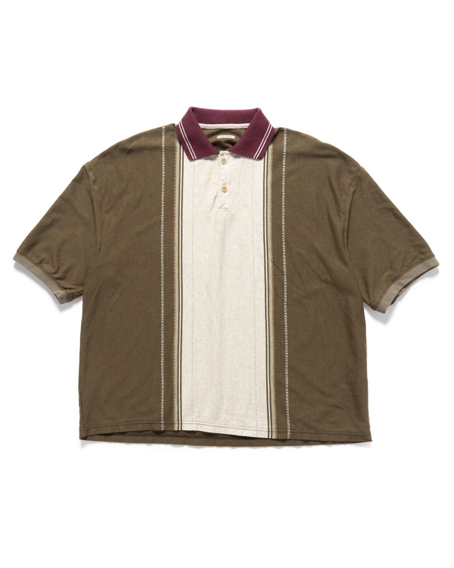 Clearance Tequila Jacquard Jersey Box Polo Brown Shirts