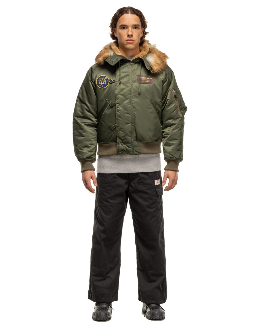 Hot N2 Flight Jacket Olive Drab Outerwear