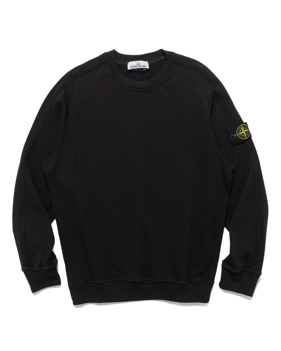 Wholesale Old' Treatment Crewneck Sweatshirt Black Sweaters