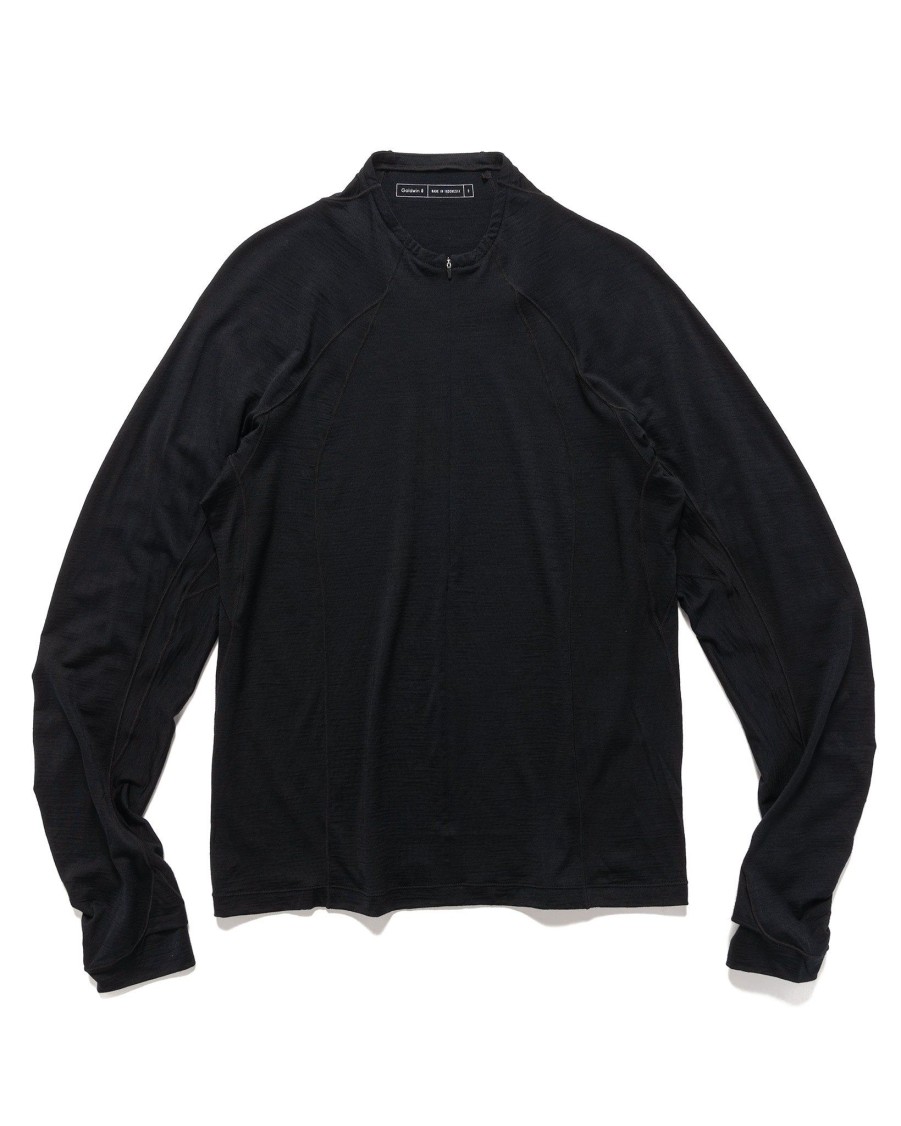 Clearance Wool Half Zip L/S T-Shirt Black Knits