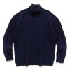 Clearance Wool Cotton Mouline Highneck Sweat Shirt Navy Sweaters