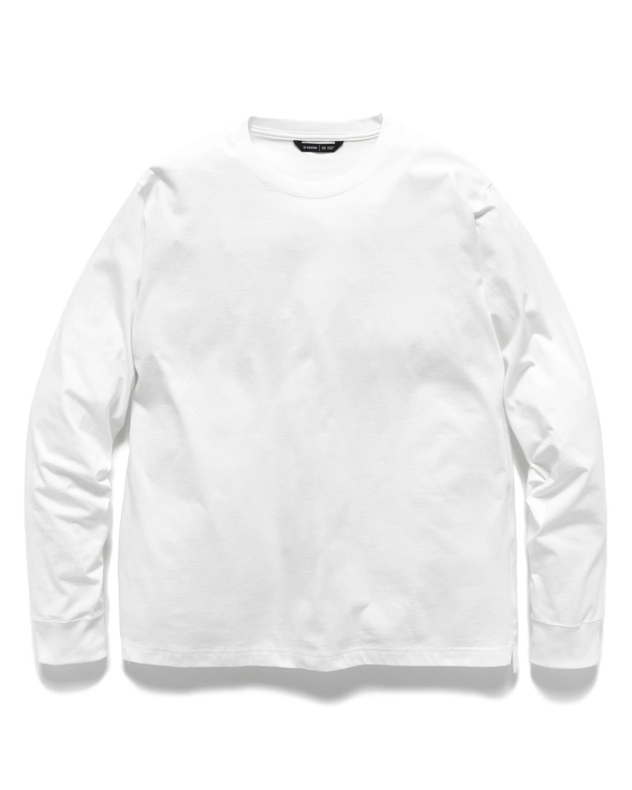 Clearance Excel Relaxed Fit T-Shirt L/S-Siro Cotton Jersey White T-Shirts