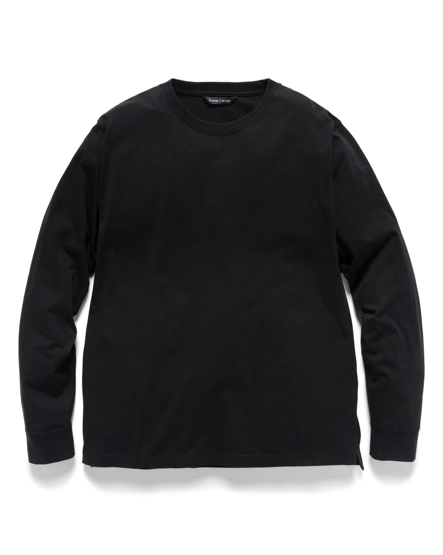 Hot Excel Relaxed Fit T-Shirt L/S-Siro Cotton Jersey Black T-Shirts