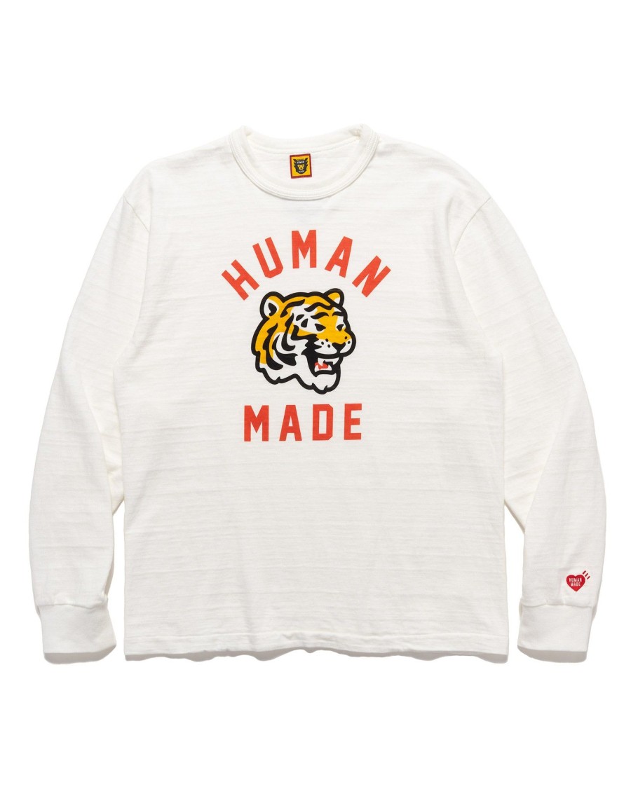 Clearance Graphic L/S T-Shirt #03 White T-Shirts