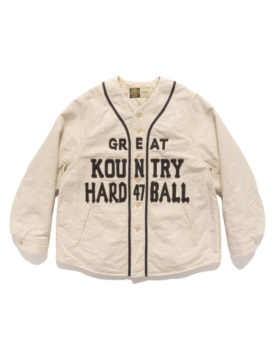 New Cotton Linen Canvas X Lining Great Kountry Night Game Baseball Shirt Ecru Shirts