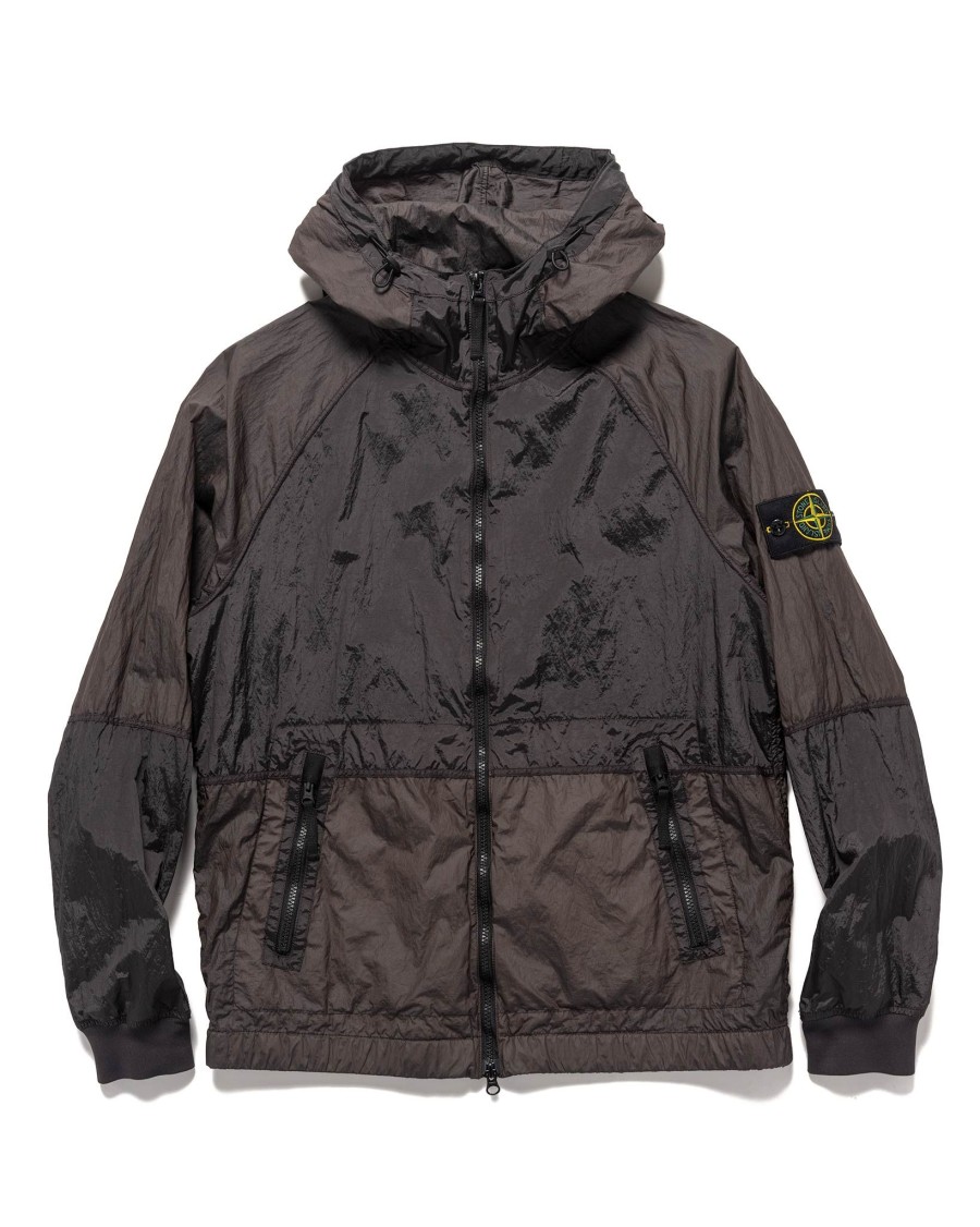 Hot Nylon Metal Watro-Tc In Econyl® Regenerated Nylon Hooded Jacket Charcoal Outerwear