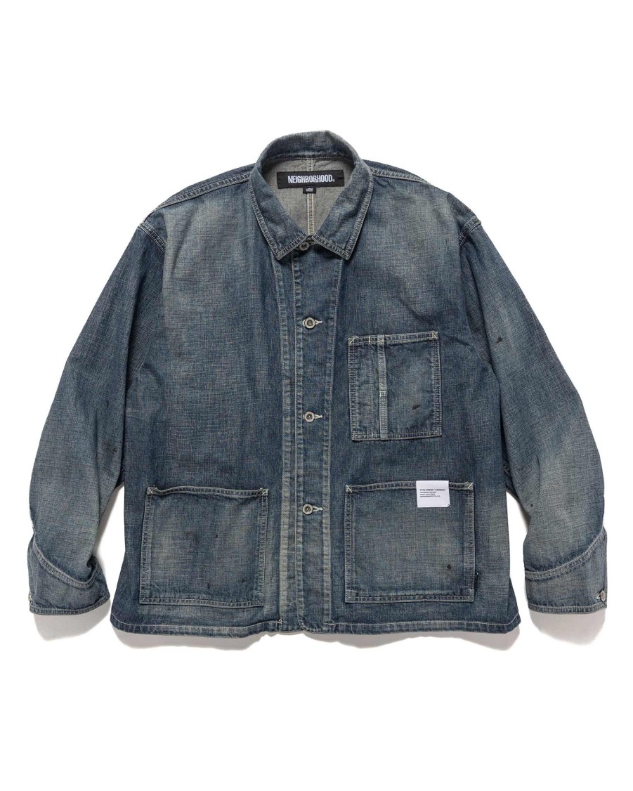 Best Washed Short Coverall Jacket Indigo Outerwear