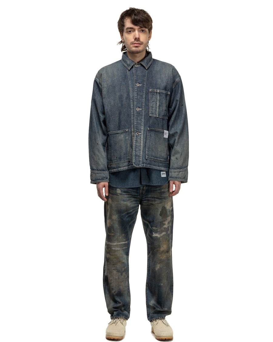 Best Washed Short Coverall Jacket Indigo Outerwear