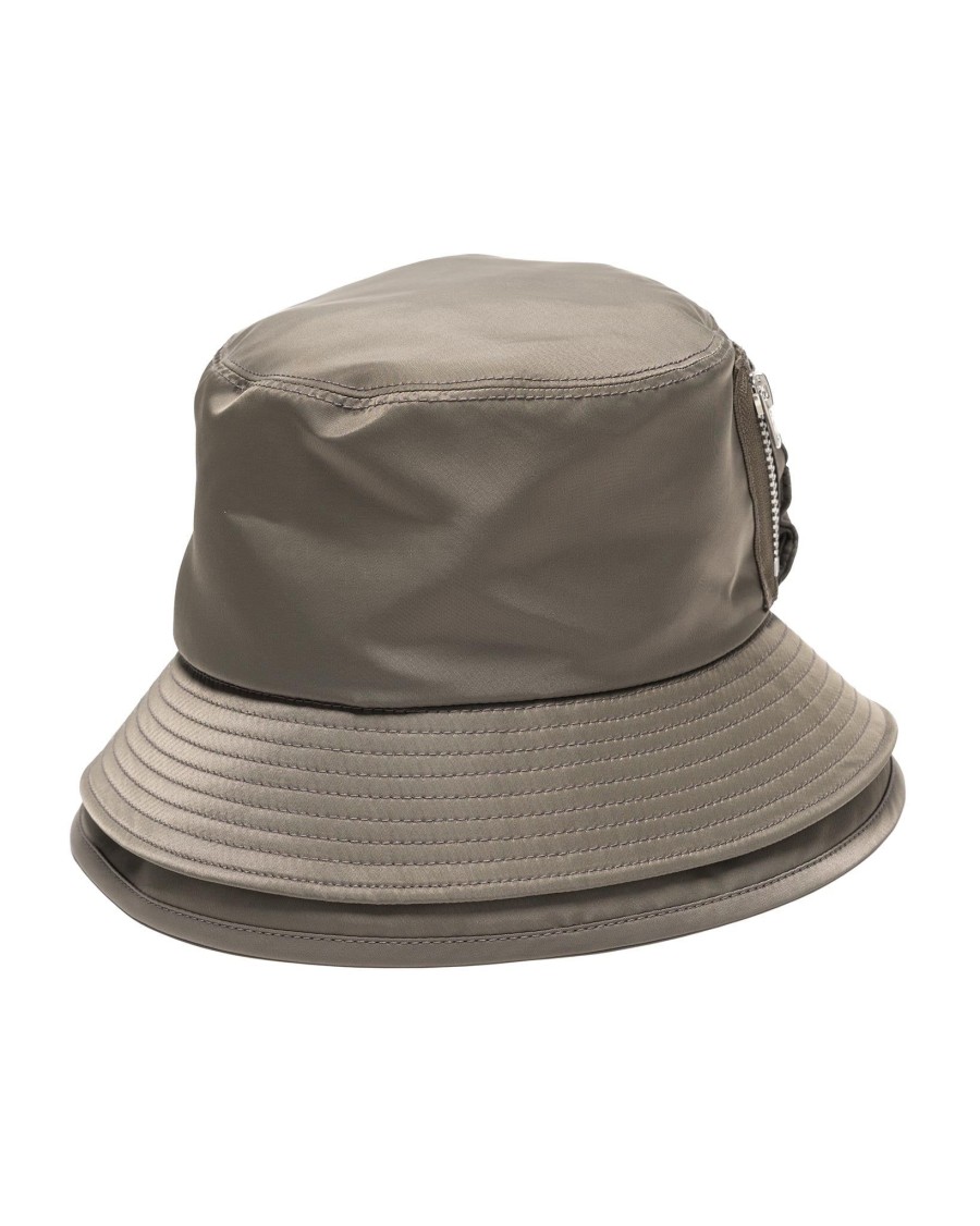 Online Pocket Double Brim Hat/Nylon Twill Taupe Accessories