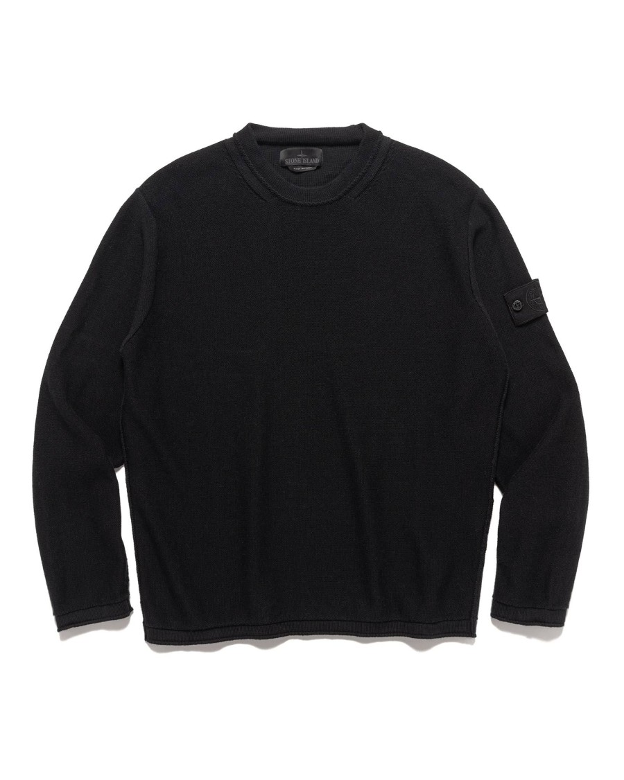 Hot Ghost Piece Crewneck Knit Black Knits