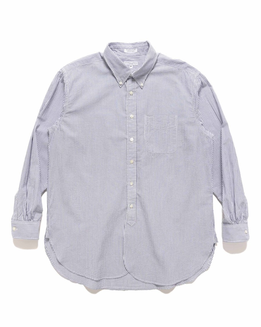 Online 19Th Century Bd Shirt Cotton Seersucker Navy/White Shirts