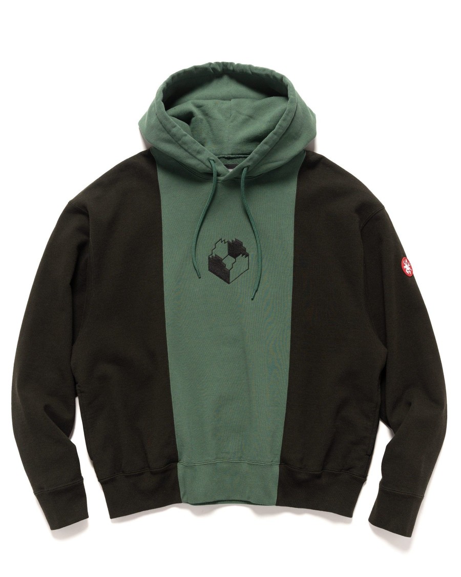 Best Panelled Two Tone Hoody Green Sweaters