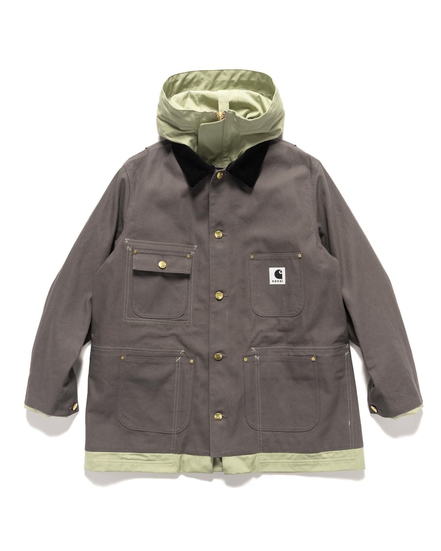 Online Carhartt Wip Reversible Duck Coat Grey/Green Outerwear