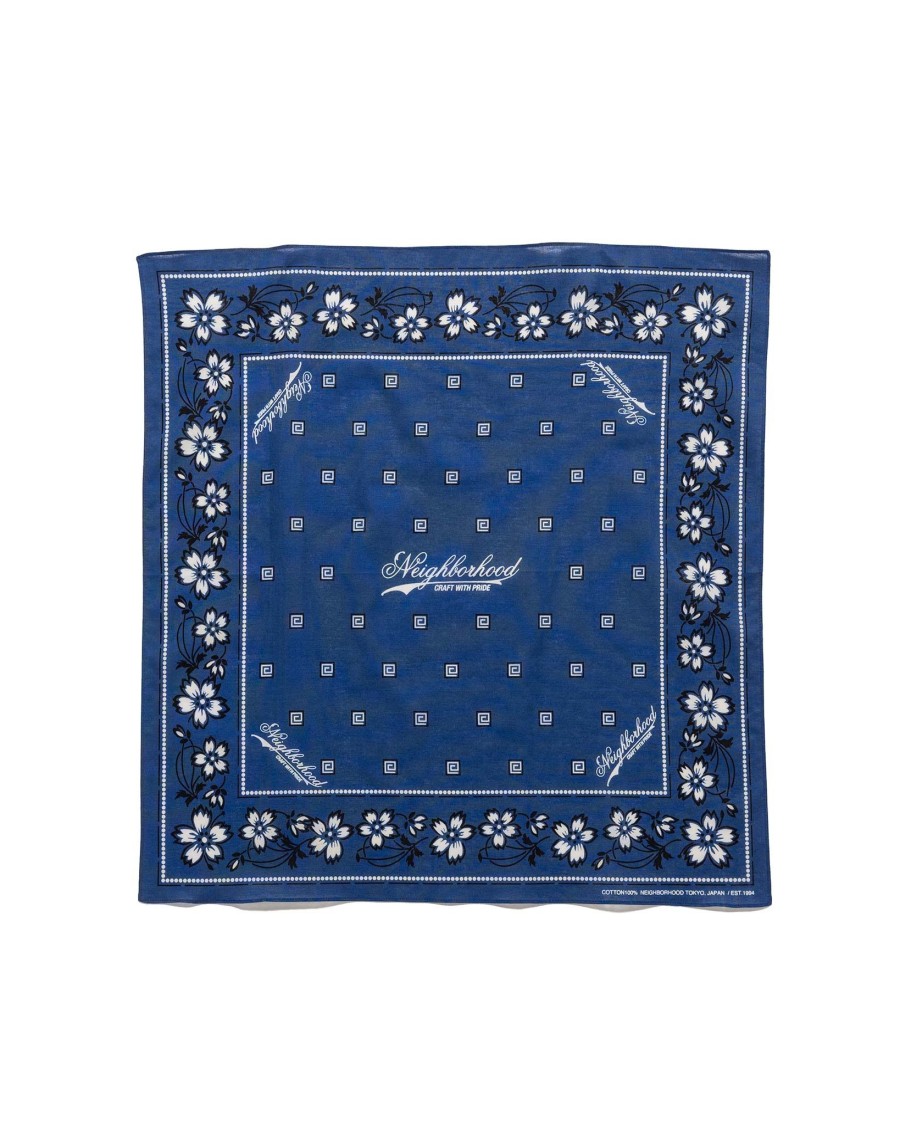 Clearance Flower Bandana Navy Accessories