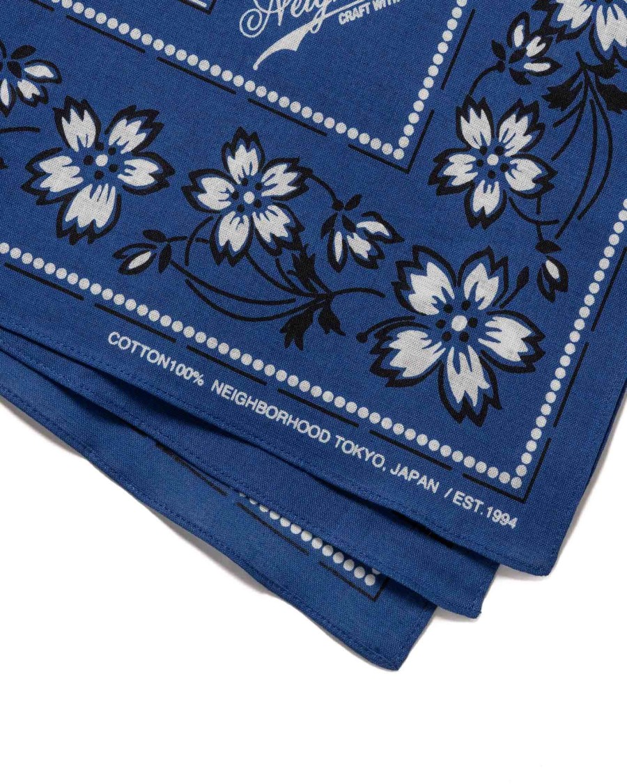 Clearance Flower Bandana Navy Accessories